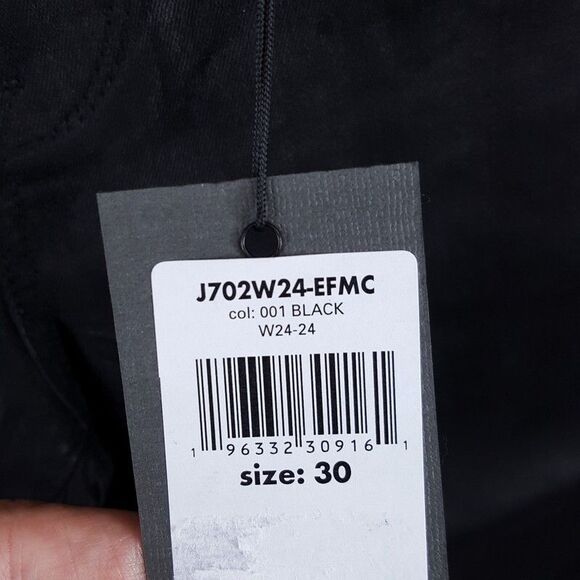 JOHN VARVATOS Jeans Mens Size 30 Black Slim Fit Waxed Coated JV 702 $248 - Picture 4 of 11